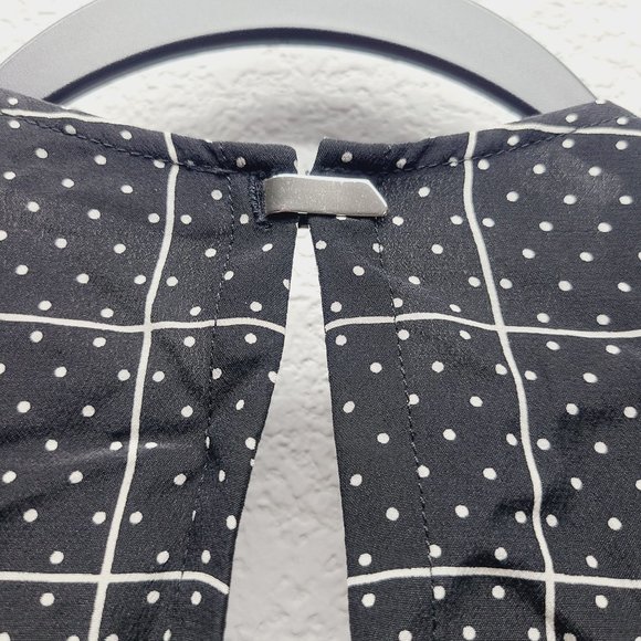 Sandro Paris Window Pane Polka Dot 100% Silk Top Size 1 Small Black - Picture 3 of 9
